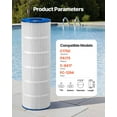 thumbnail image 4 of 175 Sq Ft Trislobal Pleated Filter Cartridge for Spas & Hot Tubs  Replaces Pleatco PA175 and Hayward C1750  Easy to Clean, Non-Hazardous for Kids/Pets, 4 of 11