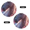 thumbnail image 2 of Uemuo Flower White Horse Print Compact Portable Pocket Makeup Mirror - Leather Cover, Elegant Travel Cosmetic Mirror for Purse, Pocket, and Handbag-Round Shape, 2 of 9