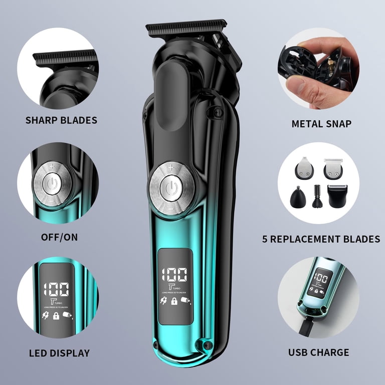 Juyafio 6-in-1 Hair Clippers Kit, Cordless Waterproof USB