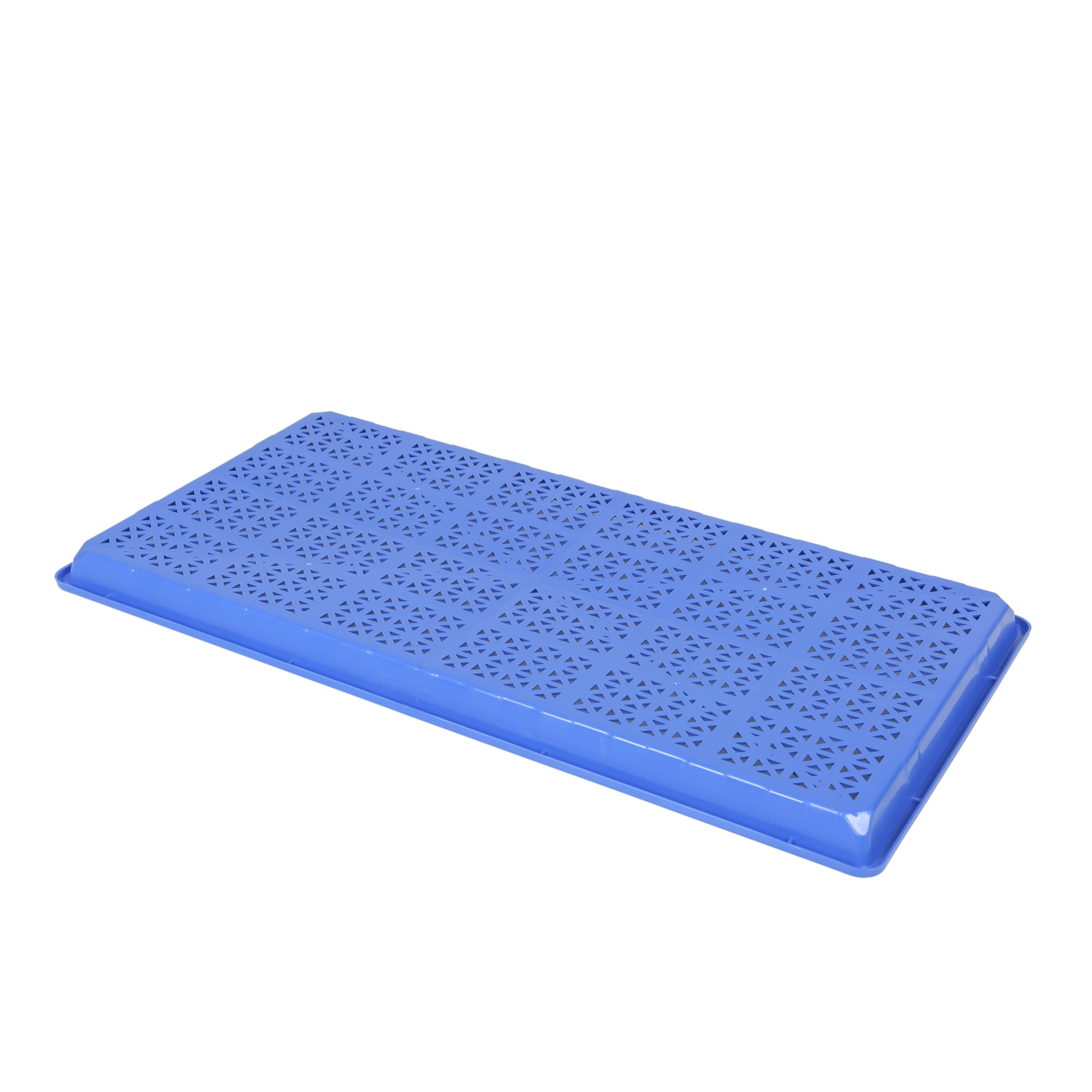 SUNPACK 10” x 20” Heavy Duty Mesh Plastic Seed Starting Tray, Blue, 1” - Ensures Water Drainage and Aeration, Perfect for Greenhouses or Indoor Gardening
