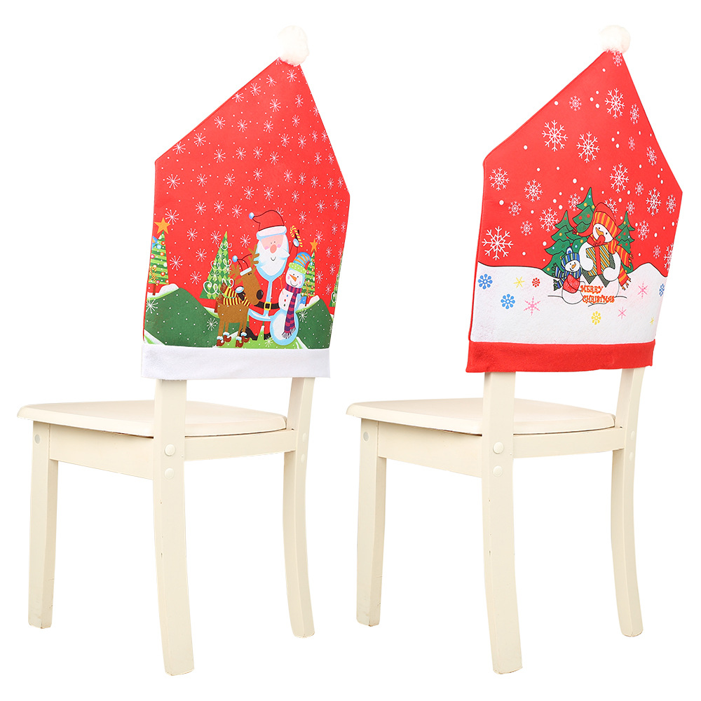 2pcs Santa Chair Cover Home Accents Decor Dinner Table Decor Home Decorations for Home Dining Table Chair Covers Christmas Chair Covers Dining Chair