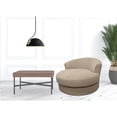 thumbnail image 3 of 44" Sand Linen Solid Color Swivel Barrel Chair, 3 of 5