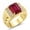 Ruby, variant on Men's Rings 14K Yellow Gold Designer Style 10X8MM Emerald Cut Shape Gemstone & Diamonds Ruby July Birthstone Rings For Men Size 9