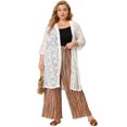 thumbnail image 3 of Pantalón De Salón De PierAncPaMujer, TalGrande, Estilo Boho Palazzo marrón 1X, 3 of 7