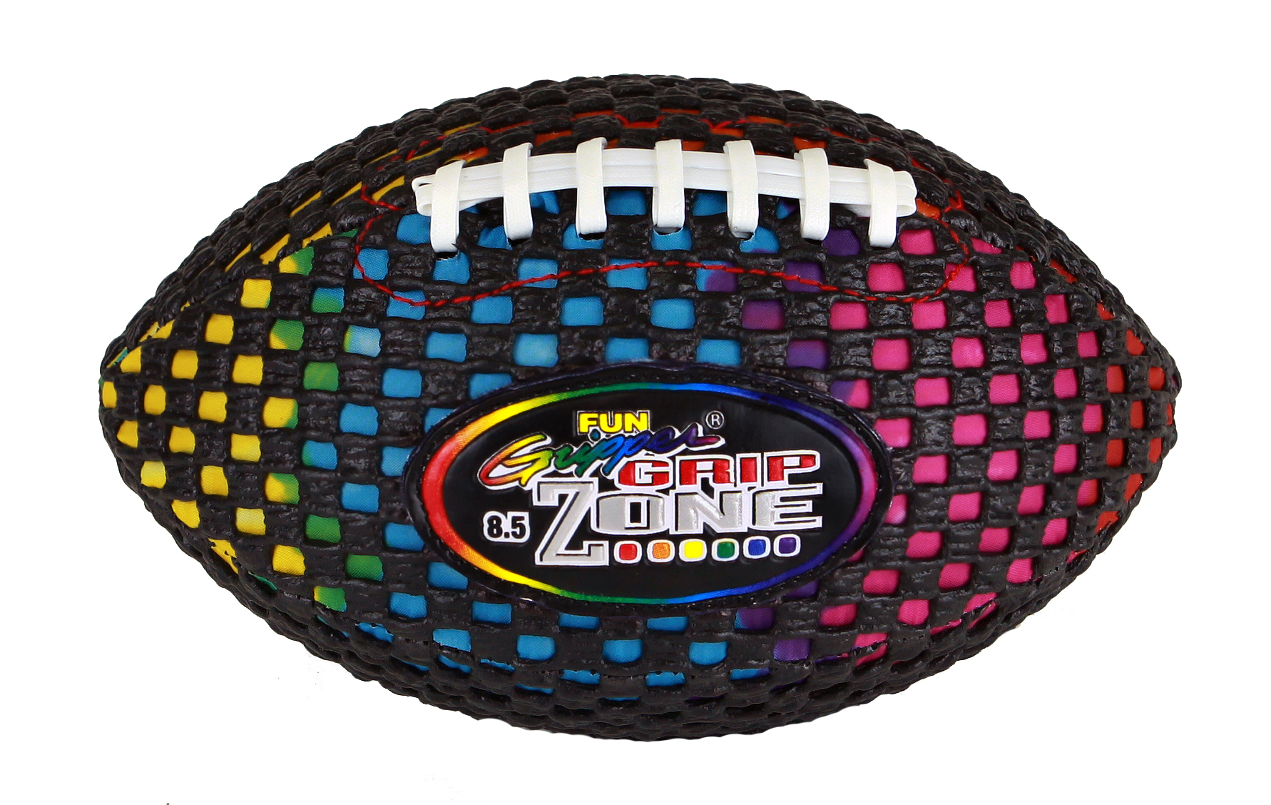 FUN GRIPPER - Grip Zone 8.5" Pee Wee Football, All Grip Football, Size 6-9, Kids Football (New Look & Feel) Full Grip mesh Panels Over Tie-Dye Material (Pee Wee Size 6-9) by: Saturnian I P.E. Supplier