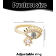 thumbnail image 2 of 1 pieza de anillos de puño de circonita cúbica, anillos abiertos dorados, accesorio de joyería apilable, 2 of 3