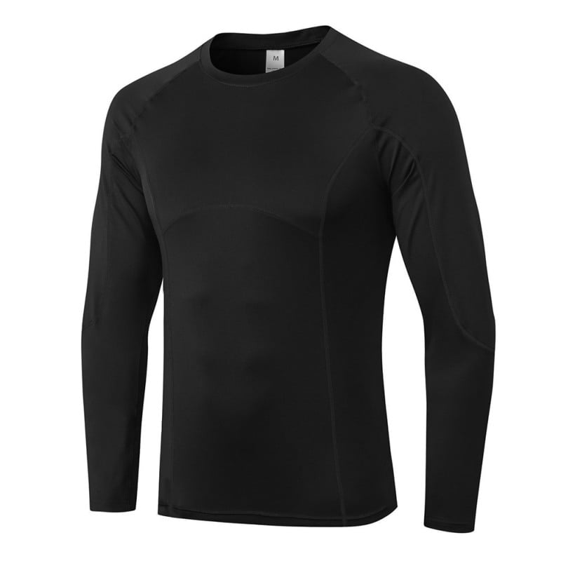 Men's Compression T-Shirt Long Sleeve Gym Base Layer Under Top Sport Fitness Gym 