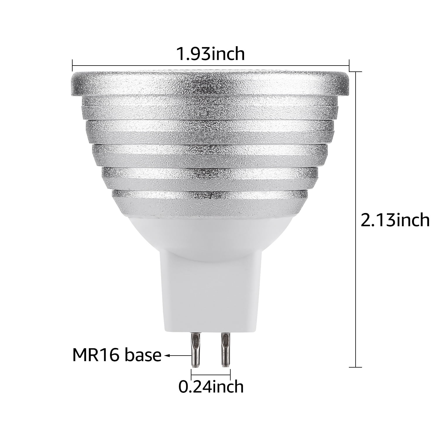 6 Pack RGB Color Changing LED Floodlight Bulb Kit, 3W Multi-Color LED MR16 Light Bulbs with GU5.3 Base & 2 IR Remote Controllers, Silver Finish