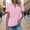 Pink, variant on TIANZEN Women Short Sleeve Shirts V Neck Summer Tops Casual Work Basic Tees Tops Womens Tee Shirt Loose Shirt And Shirt Set Women Womens Medium Shirts
