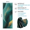 thumbnail image 2 of Teal and Gold Marble Flow Lines Pattern Hot Yoga Mat Towel Non Slip for Hot Yoga - Quick-Drying Yoga Mat Cover with 4 Corner Pockets with Travel Bag - Hot Yoga Towel Non Slip 70"x26", 2 of 6