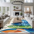 thumbnail image 3 of Beach Surfboard Area Rugs 6'x9', Washable Small Throw Rugs for Kitchen Dining room, Summer Sea Surfing Tropical Botanical Tree Indoor Outdoor Rug Non-Slip Low Pile Carpet Runner Reversible Floor Mats, 3 of 8