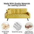 thumbnail image 4 of Aukfa Velvet Futon Convertible Sofa Bed for Home Office, 2 Cup Holders, Nailhead Detail, Yellow, 4 of 10