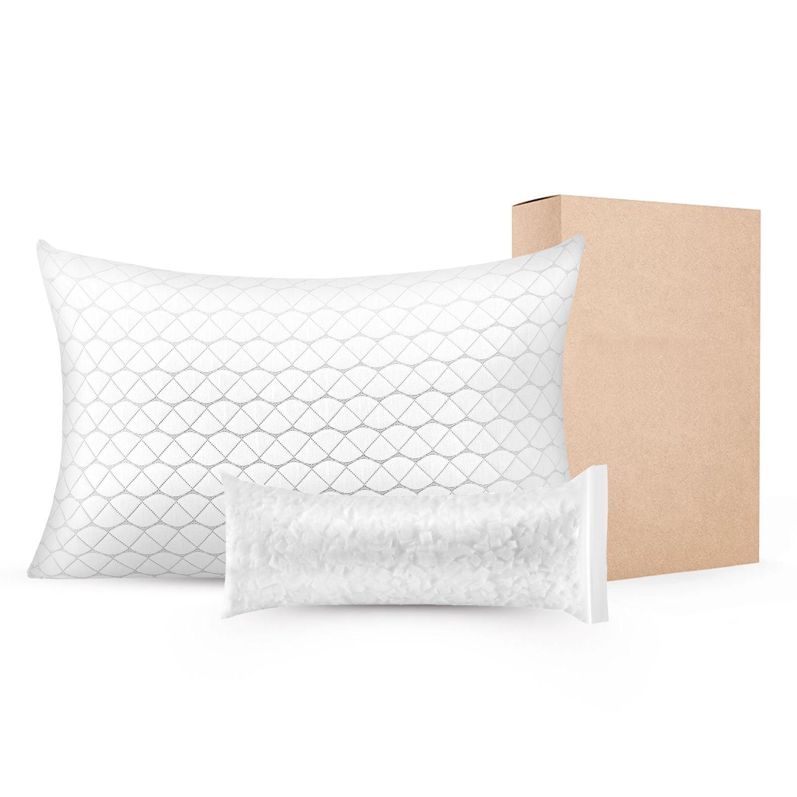 King Size Adjustable Memory Foam Pillow with Extra 1/2 lbs Filling, Machine Washable Removable Cover, Breathable Natural Fiber Fabric, for All Sleeping Positions