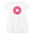 thumbnail image 3 of Inktastic Hot Pink Donut Girls Toddler Dress, 3 of 5