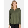 thumbnail image 5 of Time and Tru Women's Notch Neck Thermal Top, Sizes XS-XXXL, 5 of 5