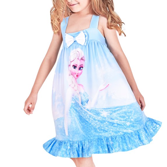 Girls Dress Princess Nightgown Sleepwear Summer Pajama Bow Tie 3 Years