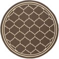 thumbnail image 1 of Safavieh Courtyard Chocolate Indoor Outdoor Rug - Round 6'7", 1 of 1