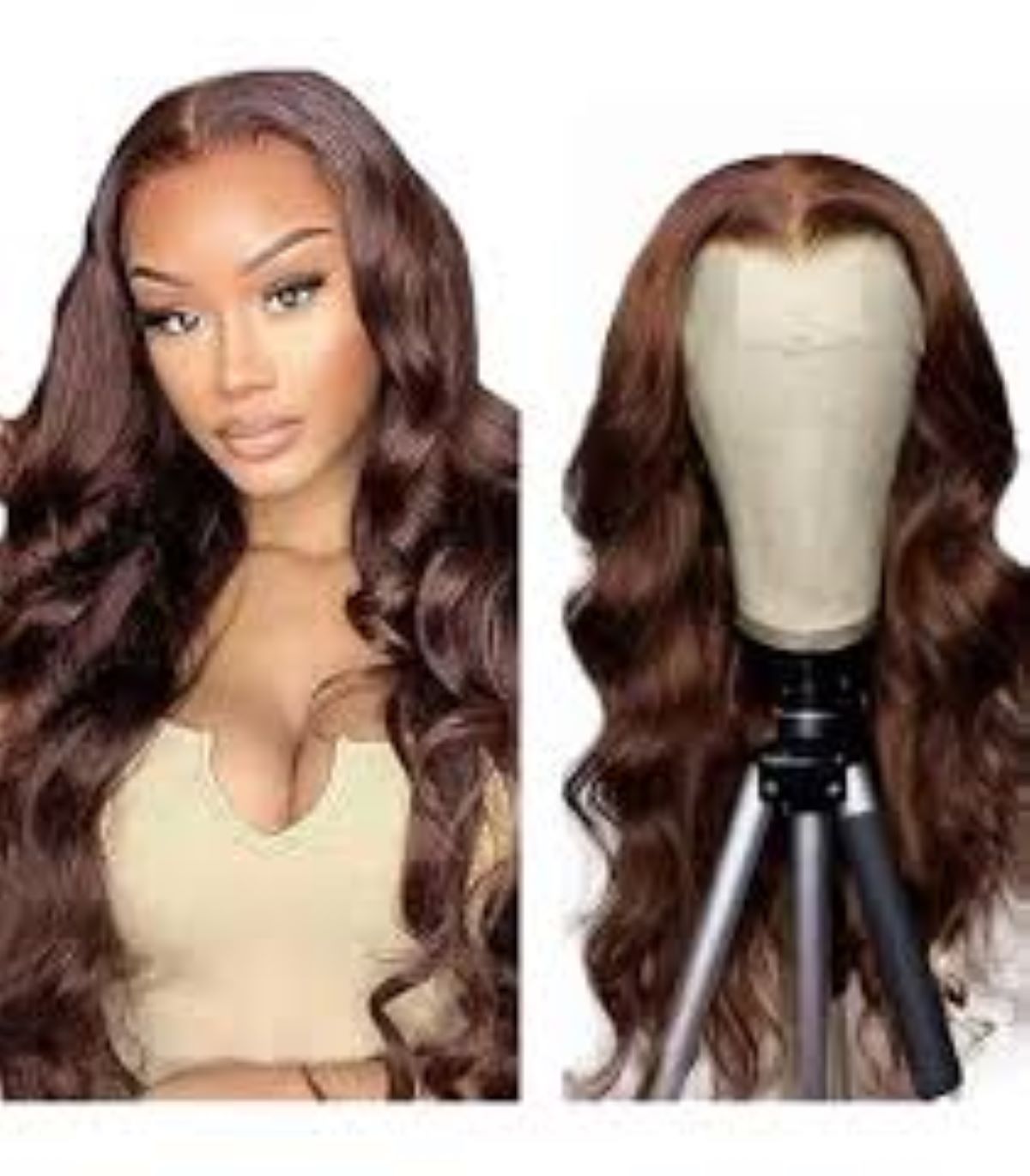 Brazellian Lace Front Wig 26 Inch Chocolate Brown Human Hair