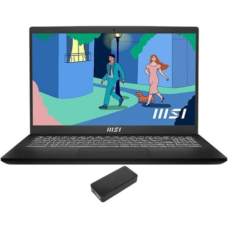 MSI Modern 15 Home/Business Laptop (Intel i5-1235U 10-Core, 15.6in 60 Hz Full HD (1920x1080), Intel Iris Xe, 16GB RAM, 512GB SSD, Backlit KB, Wifi, Win 11 Home) with DV4K Dock