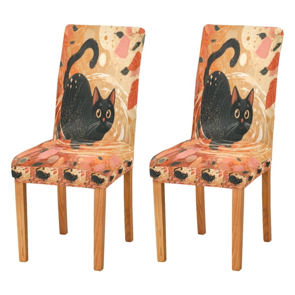 BZSMCE Chairs Slipcovers Dining Chair Covers Autumn Cat Creative Pattern