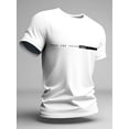 thumbnail image 3 of Men's Casual Athletic T-Shirt - Crew Neck, Short Sleeve with Bold "FACE THE FUTURE" Print, Lightweight & Breathable for Summer Sports and Casual Attire, Casual Sporty Tee, Comfy Tee, 3 of 6
