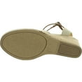 thumbnail image 4 of Soda Womens Request Closed Toe Espadrille Wedge Sandal in Natural Tan Linen, 4 of 4