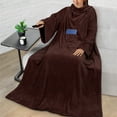 thumbnail image 6 of PAVILIA Wearable Blanket with Sleeves for Adult Women Men, Cozy Fleece Warm Wrap Throw Blanket with Arms, Pocket, Gifts for Christmas, Wife, Brown, 6 of 9