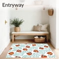 thumbnail image 3 of ODIKA 2'x3' Machine Washable Non-Slip Area Rug, Cheerful Fish Parade with Dancing Fins and Splashing Water Drops High Traffic Rug with Pad, Orange, 726038, 3 of 8