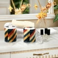thumbnail image 4 of Yayeee 4 Pack Qtip Holder Bathroom Cotton Swab Canister with Lid Clear Dispenser Set, Beige Stripes, 4 of 6