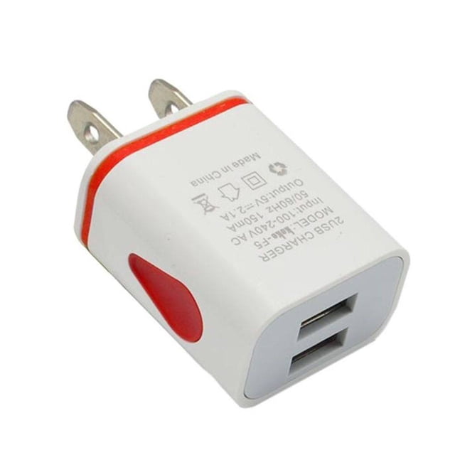 kurtrusly USB Wall Chargers Quick Universal LED High-performance Charging Head Wear-resistant Supplies Power Adapter for Office Using red