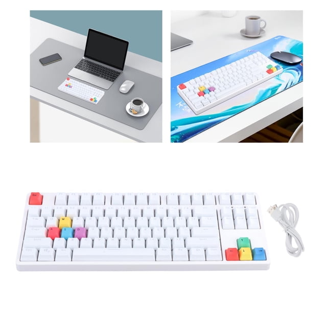 Mecánico para Juegos Profesional RGB Retroiluminado, , 87 , para Juegos con Cable para Juegos, PC (interruptor R Soledad Teclado mecánico