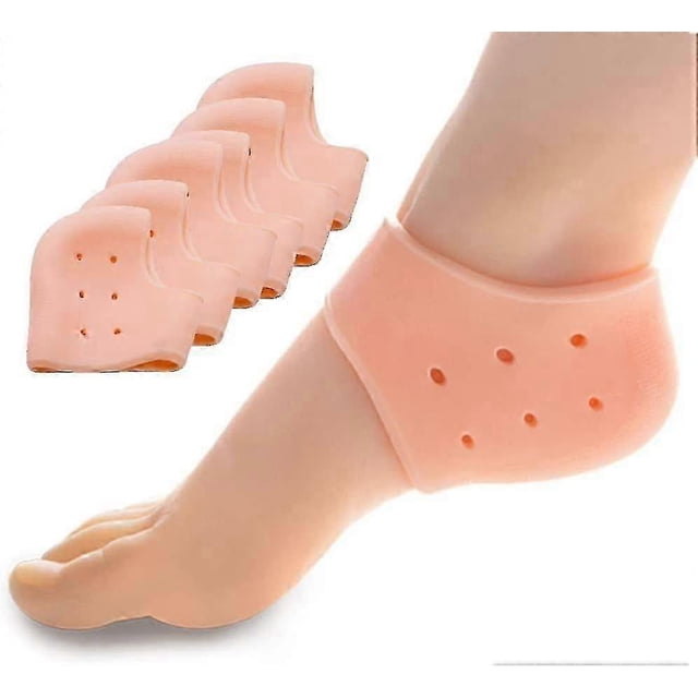 6 pares de calcetines protectores para el talón, calcetines de gel para el cuidado de la piel del talón, almohadilla de silicona para el talón, reduce la presión en el talón y alivia el dolor de pies.