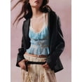 thumbnail image 4 of Argulvti Womens Sheer Mesh Cami Tops Polyester Lace Trim Adjustable Strap See Through V Neck Crop Tops for Summer, 4 of 6