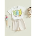 thumbnail image 5 of Baby Easter Outfits fBoy 6 12 18 24 Months 2T 3T Short Sleeve Bunny Print T-Shirt and Shorts Toddler 2 Piece Clothes Set, 5 of 9