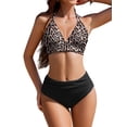 thumbnail image 1 of Conjunto de bikini AI'MAGE para mujer, cintura alta, control de barriga, estampado de leopardo, 1 of 5