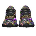 thumbnail image 5 of Happy Mardi Gras Y'all Masquerade Beads Shoes Sneakers for Women Men Black Size 10, 5 of 7