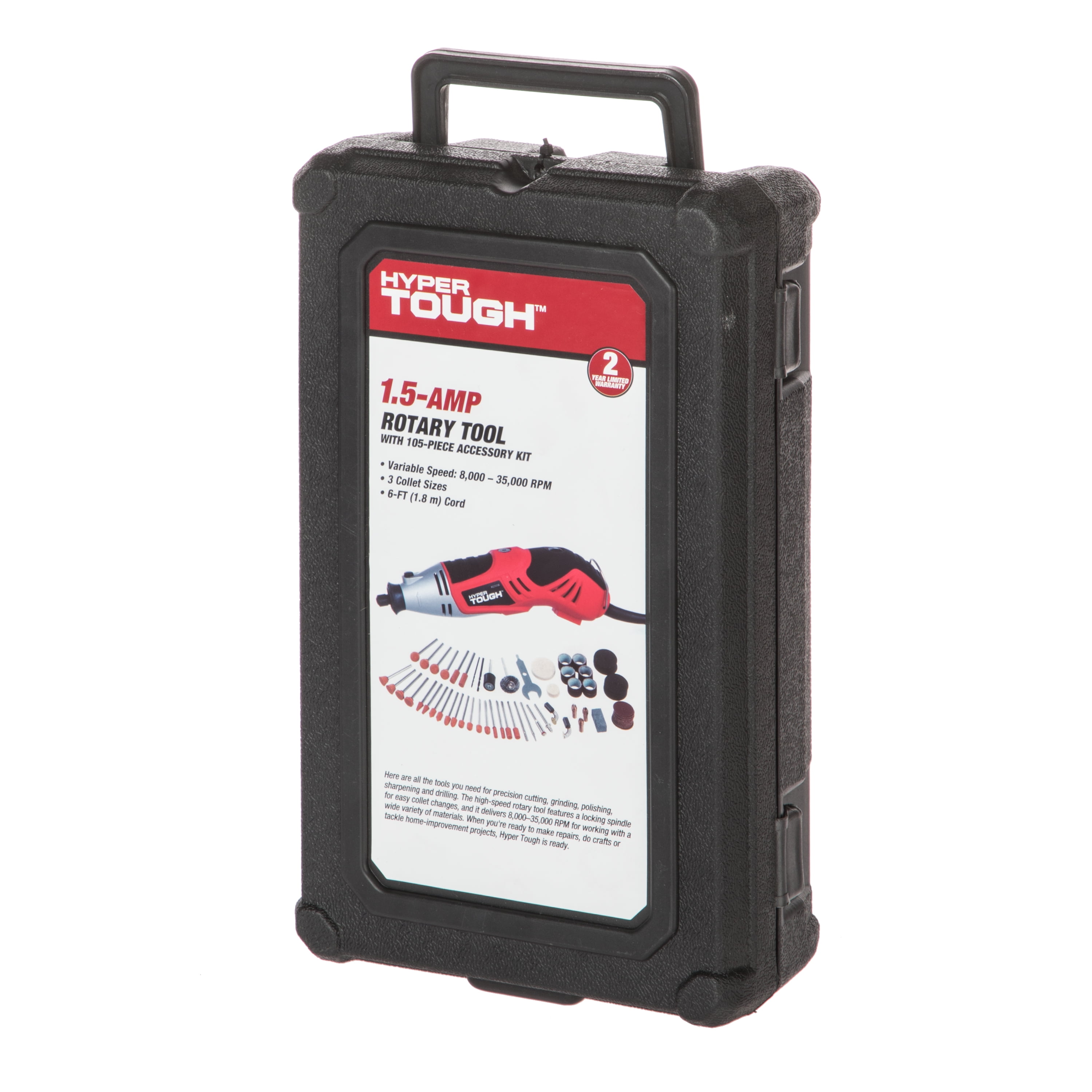 HyperTough 1.5-Amp Rotary Tool with 105-Piece Accessory Kit, AQ25018A