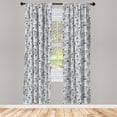 thumbnail image 2 of Ambesonne Muted Colors 4-Panel Curtains, Greyscale Sea Fishes, 56"x84", Pearl and Pale Grey, 2 of 4