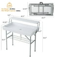 thumbnail image 2 of Outdoor Ice Cooler Folding Table with Drain, Ice Tables with Skirt and Extra Storage Shelf for Parties, Cooler Server for Camping, Picnic, Wedding, BBQ, 2 of 7