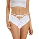 thumbnail image 5 of Gibobby Paquete de Tanga para dama Bragas abiertas huecas sexy para mujer Bragas de encaje Bragas triangulares lindas de cintura(Blanco,Talla única), 5 of 5