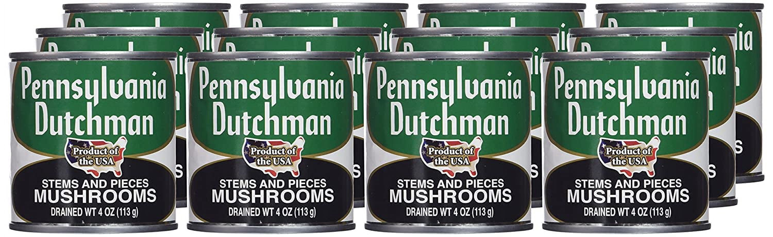 Pennsylvania Dutchman ,Mushroom, Jarred Vegetable Bottle 12 Pack. 4 oz.