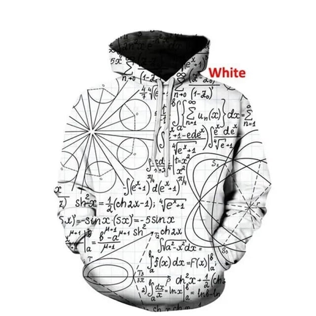Funny 3d Hoodies Mathematical Formula Spring Autumn Hoodies Streetwear 3D Shirt Men Oversized Soft Hoody Math Enthusiast Clothes