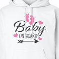 thumbnail image 3 of Inktastic Baby on Board with Arrow Pink Footprints and Hearts Adult Hoodie Sweatshirt, 3 of 4