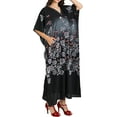 thumbnail image 2 of Miss Lavish London Kaftan Dresses for Women,Beach Kaftan Coverups,Hawaiian Coverups for Women,Long Beach & Swimsuit Coverups,Plus Size African Caftan Dress,Moroccan Style Loungewear Black XL, 2 of 8