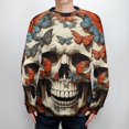 thumbnail image 4 of Gothic Skull Lover Womens Sweater 2024 Crew Neck Long Sleeve Knitted Casual Loose Pullover Top, 4 of 6