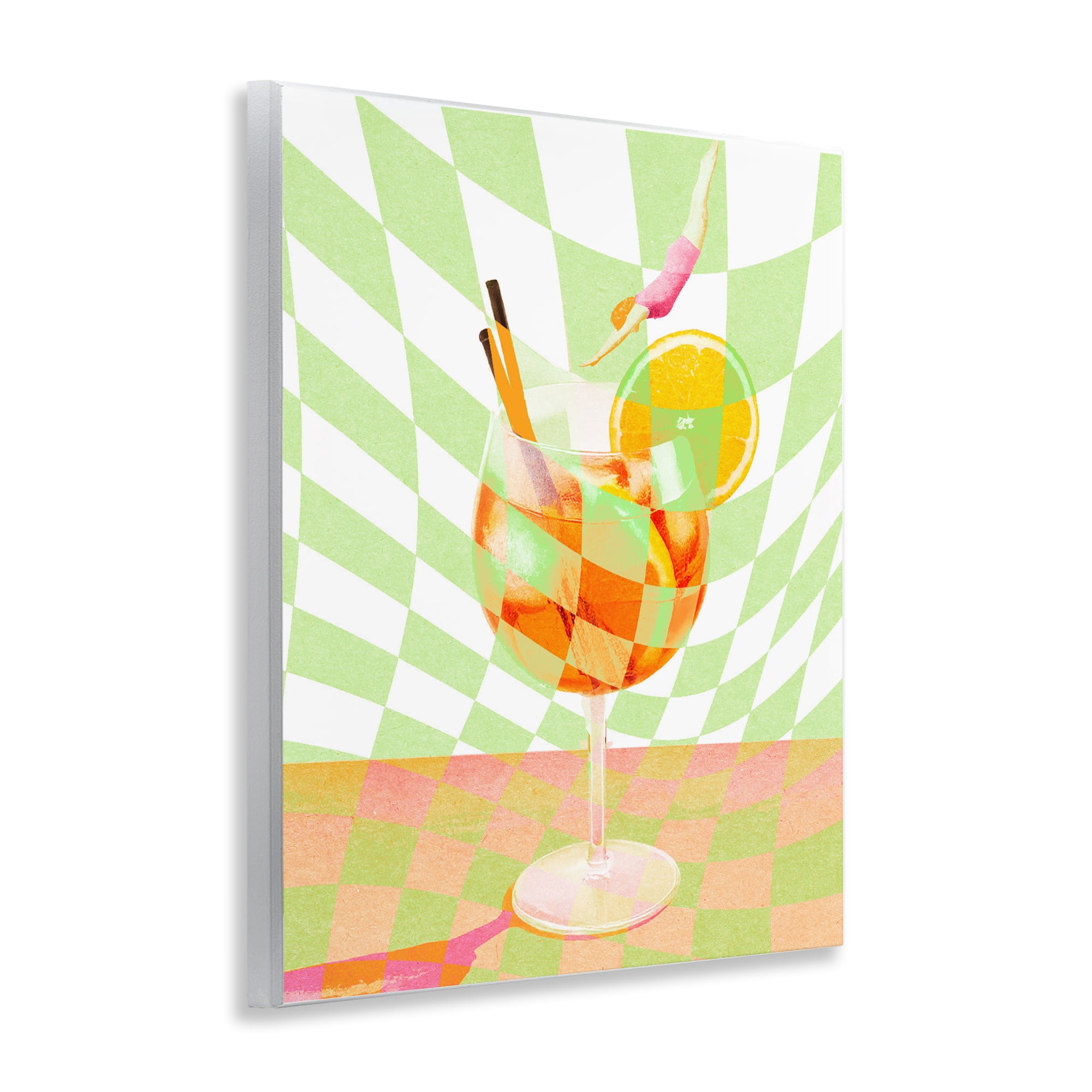 Retro Swimmer Summer Cocktail Wall Plaque Art, design by Lil' Rue
