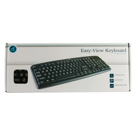 Digital Innovations - 4250400 Full-size Wired Easy-View Keyboard - Black