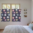 thumbnail image 3 of Easter Bunny Tier Curtains 54 Inch Length, Colorful Eggs Spring Leaves Daisy Navy Blue Cafe Short Curtains for Bathroom Over Sink, Small Kitchen Curtain Light Filtering Drapes 2 Panels 27.5"Wx54"L, 3 of 8