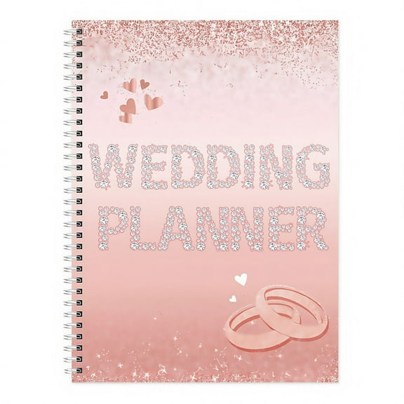 Wedding Planner Book Organizer Pink Boho for Engagement Gifts