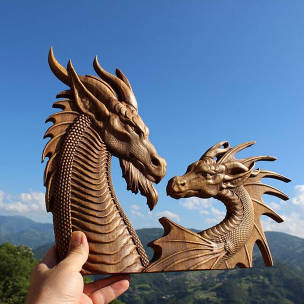 Dragon Statue Wall Decor, Wooden Carving Dragon Hanging, Wood Carving Boho Norse Y0b9 Wall Decorative Dragons Q5c6, Women's, Size: 16